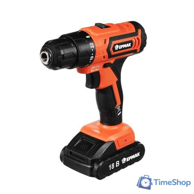 Дрель-шуруповерт Ермак ДША-18-2 646-325 (с 2-мя АКБ, кейс, набор оснастки) - Изображение №6 — Интернет-магазин Time-Shop