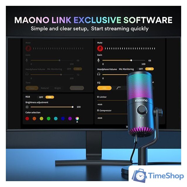 Проводной микрофон Maono DM30 RGB (розовый) - Изображение №4 — Интернет-магазин Time-Shop