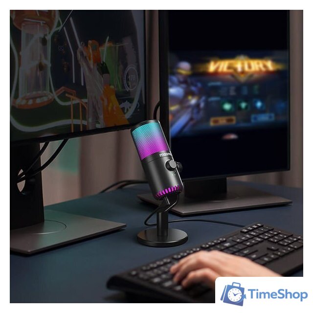 Проводной микрофон Maono DM30 RGB (розовый) - Изображение №7 — Интернет-магазин Time-Shop