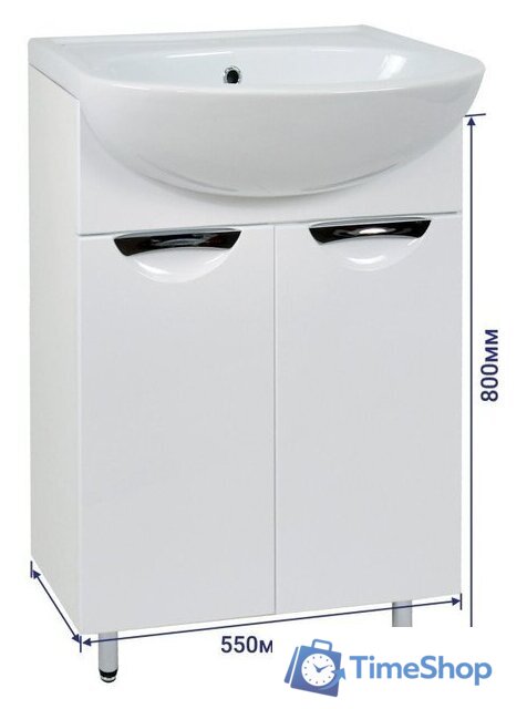  Doratiz Тумба под умывальник Doratiz Афина 55 9912.473 (белый) - Изображение №23 — Интернет-магазин Time-Shop