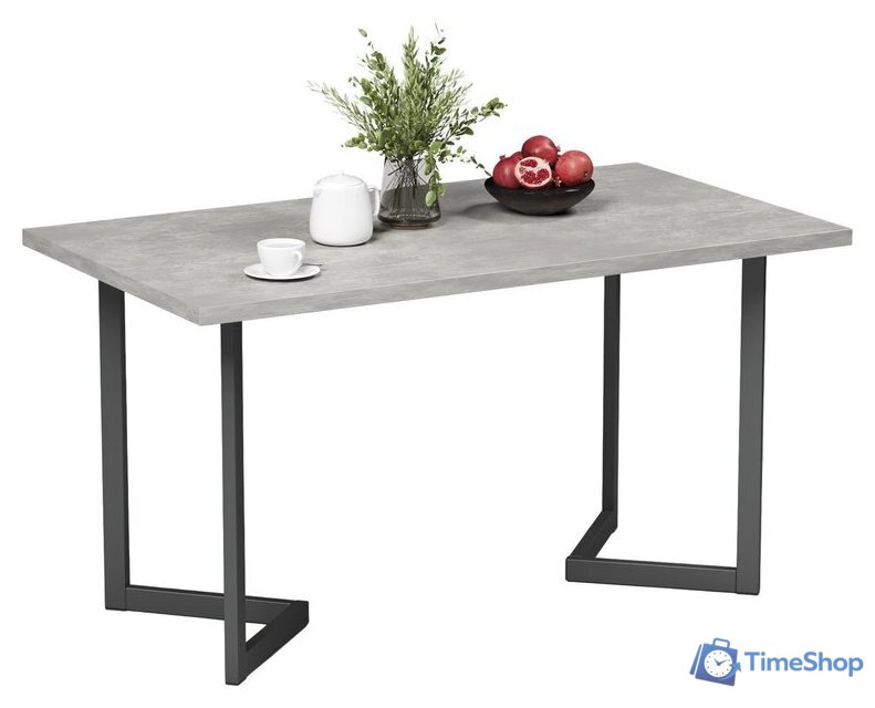 Кухонный стол Mio Tesoro Miata 120x66 (бетонный камень/черный) - Изображение №1 — Интернет-магазин Time-Shop