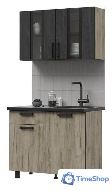 Готовая кухня Стендмебель Эдинбург 1.0 (железный камень/дуб крафт серый) - Изображение №1 — Интернет-магазин Time-Shop