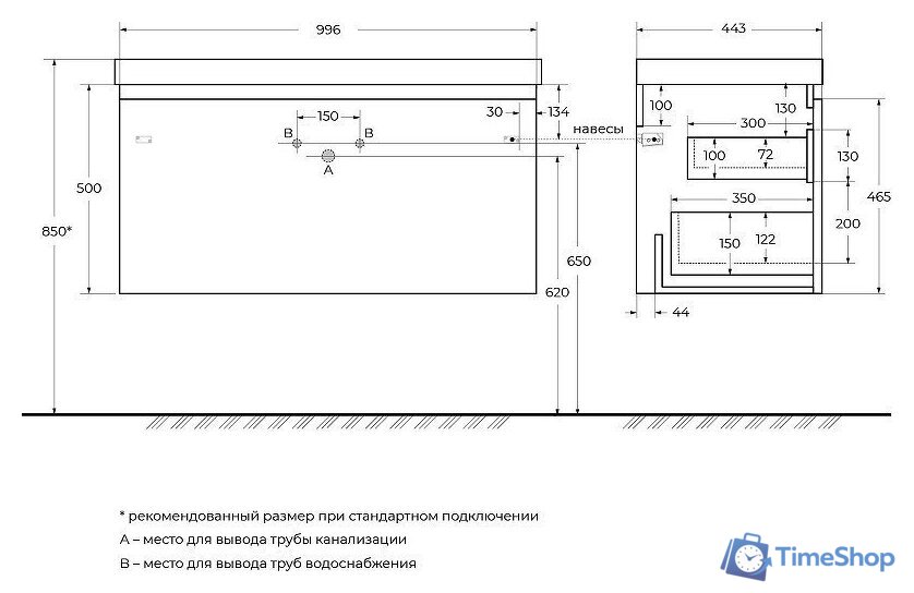  Cezares Тумба под умывальник GIUBILEO-N-100-1C-SO-FS-P - Изображение №14 — Интернет-магазин Time-Shop