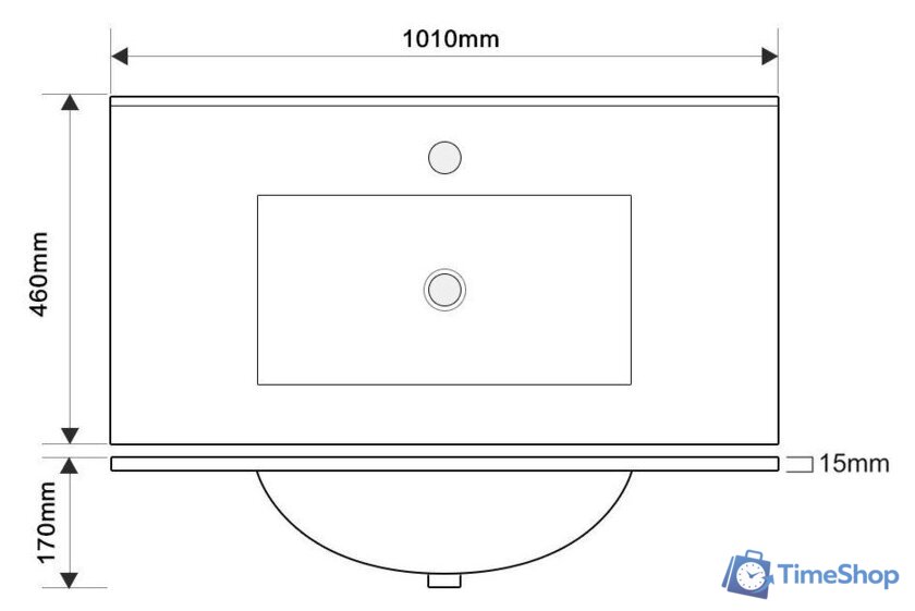  ЗОВ Тумба с умывальником Кито 100 K100LW0MRM-OL100 (белый/тростник) - Изображение №5 — Интернет-магазин Time-Shop