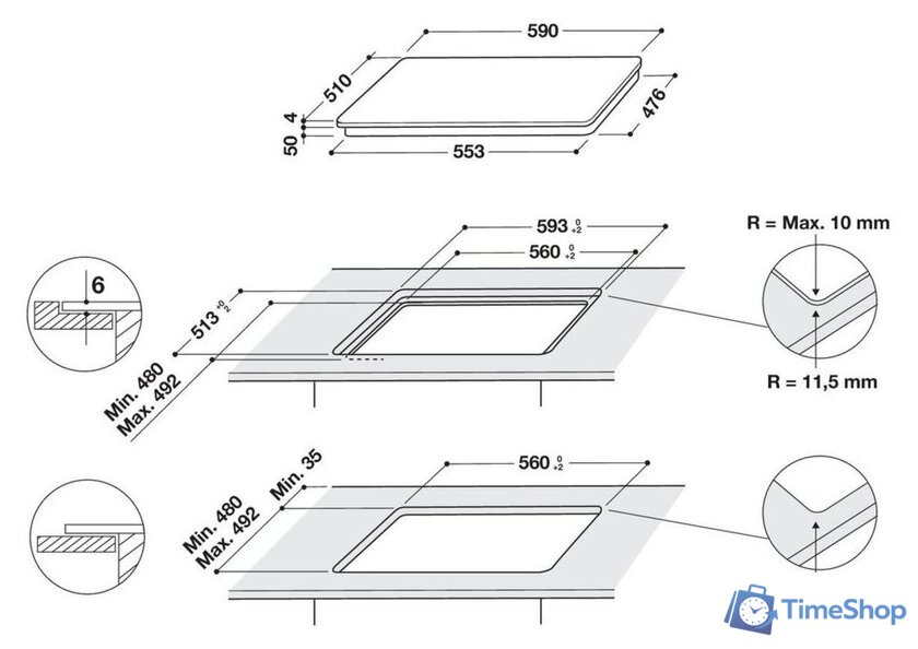 Варочная панель Whirlpool WS Q2160 NE - Изображение №12 — Интернет-магазин Time-Shop