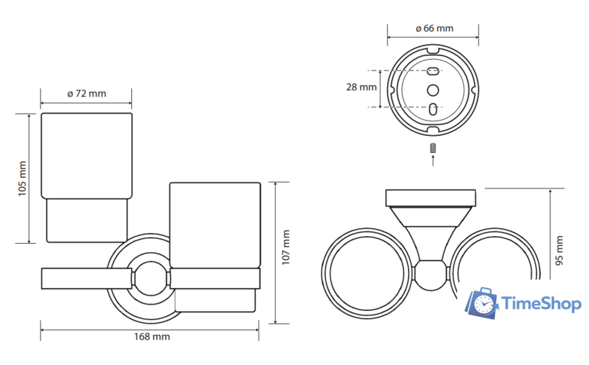 Стакан для зубной щетки и пасты Bemeta Kera 144710027 - Изображение №2 — Интернет-магазин Time-Shop