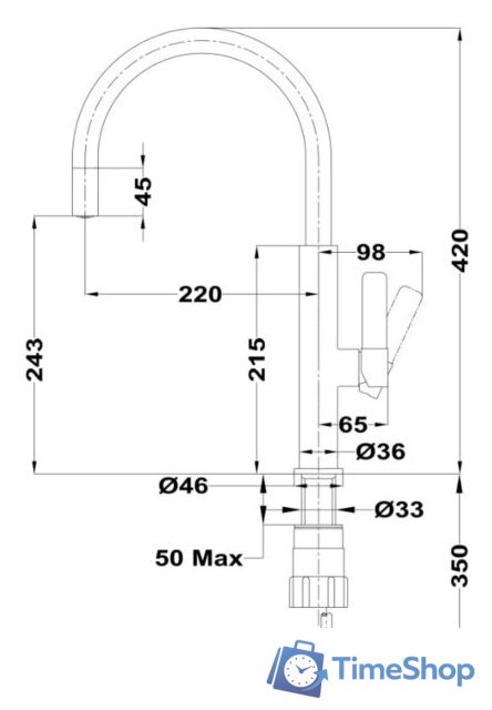 Смеситель TEKA Maestro 116030034 - Изображение №2 — Интернет-магазин Time-Shop