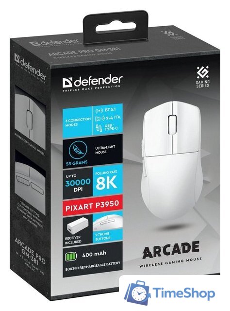 Игровая мышь Defender Arcade Pro GM-381 (белый) - Изображение №5 — Интернет-магазин Time-Shop