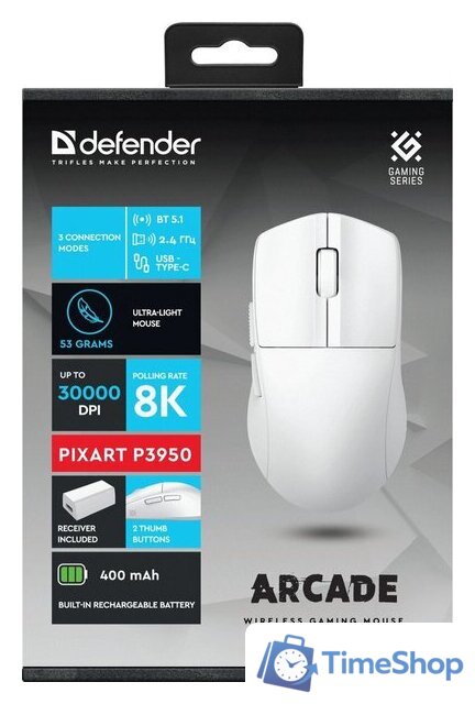 Игровая мышь Defender Arcade Pro GM-381 (белый) - Изображение №6 — Интернет-магазин Time-Shop