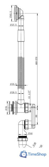 Ванна Lauter Imperia 170x75 21080075 (с каркасом и сифоном 21Y11030 хром) - Изображение №17 — Интернет-магазин Time-Shop