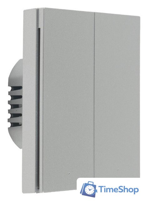 Выключатель Aqara Smart Wall Switch H1 двухклавишный без нейтрали (серый) - Изображение №1 — Интернет-магазин Time-Shop
