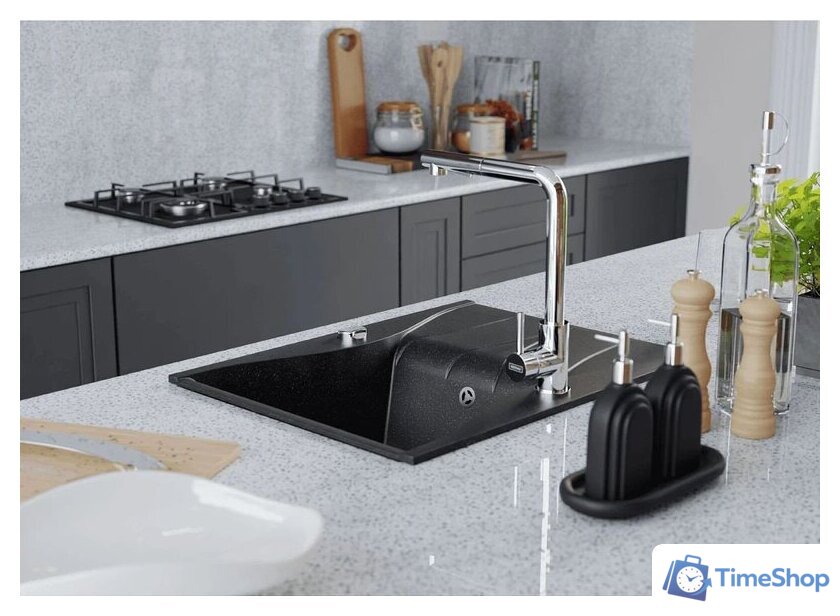 Кухонная мойка Kernau KGS O 4565 1B1D Black Metallic - Изображение №5 — Интернет-магазин Time-Shop