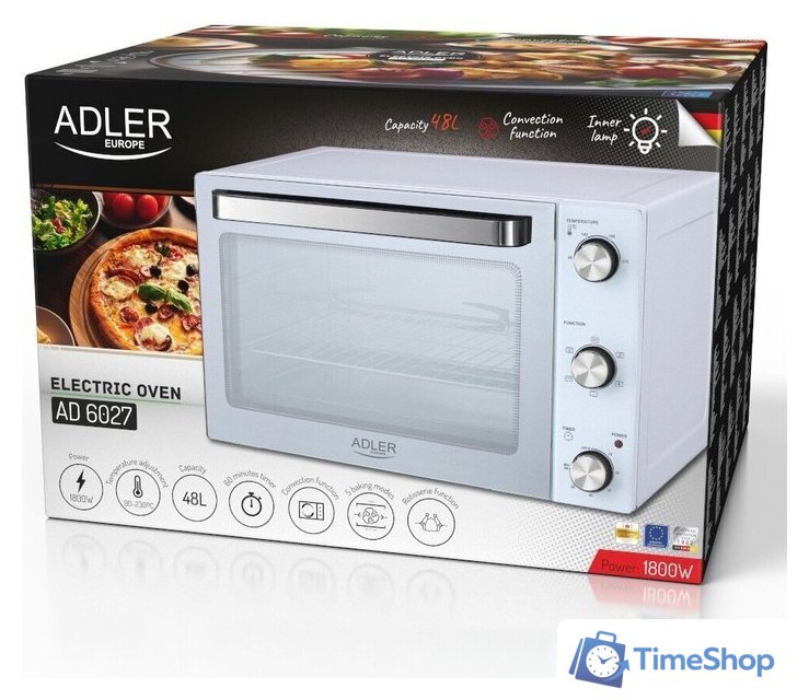 Мини-печь Adler AD 6027 - Изображение №23 — Интернет-магазин Time-Shop