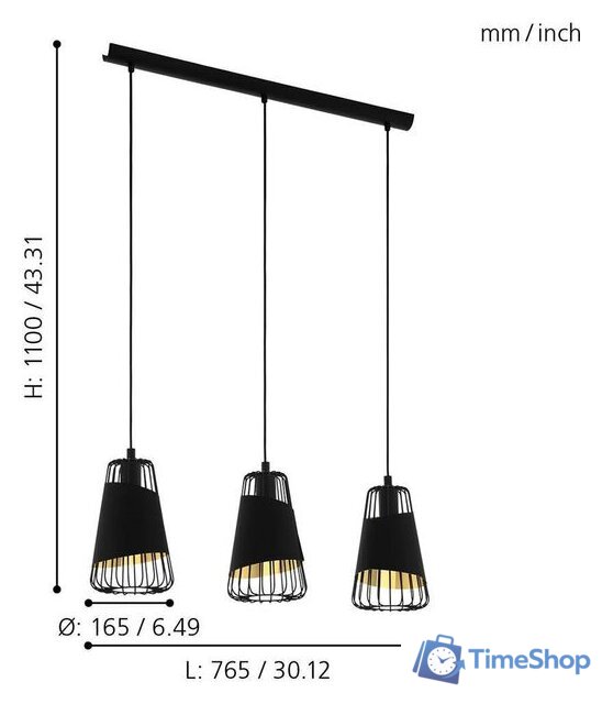 Подвесная люстра Eglo Austell 49448 - Изображение №3 — Интернет-магазин Time-Shop