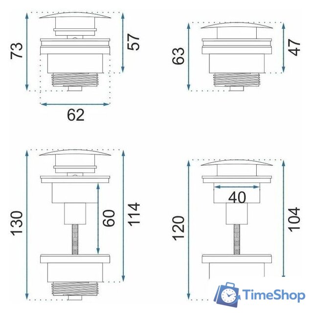 Сифон Rea Klik-Klak REA-A5692 (золотой) - Изображение №6 — Интернет-магазин Time-Shop