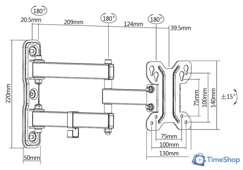 Кронштейн для телевизора Ultramounts UM896 (черный) - Изображение №13 — Интернет-магазин Time-Shop