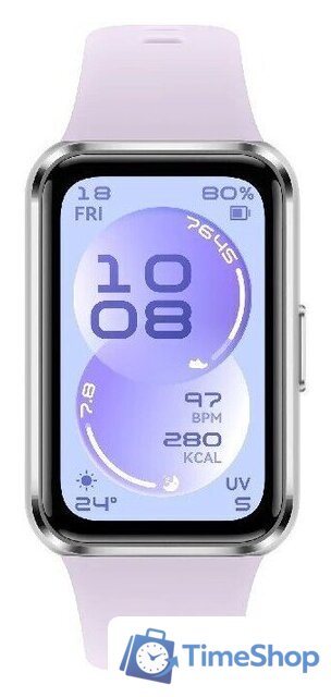 Фитнес-браслет Huawei Band 11 (серебристый алюминиевый корпус, с сиреневым силиконовым ремешком, международная версия) - Изображение №2 — Интернет-магазин Time-Shop