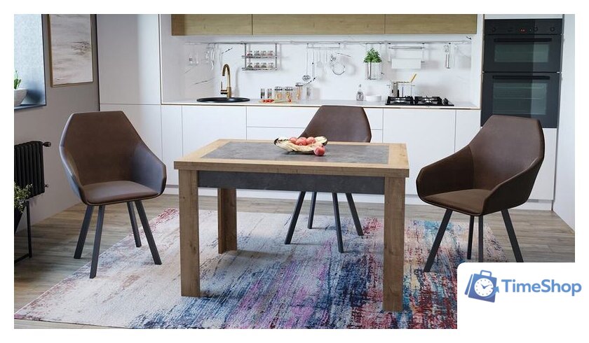 Кухонный стол Трия Хьюстон тип 4 раздвижной (черный/каттхилт) - Изображение №3 — Интернет-магазин Time-Shop