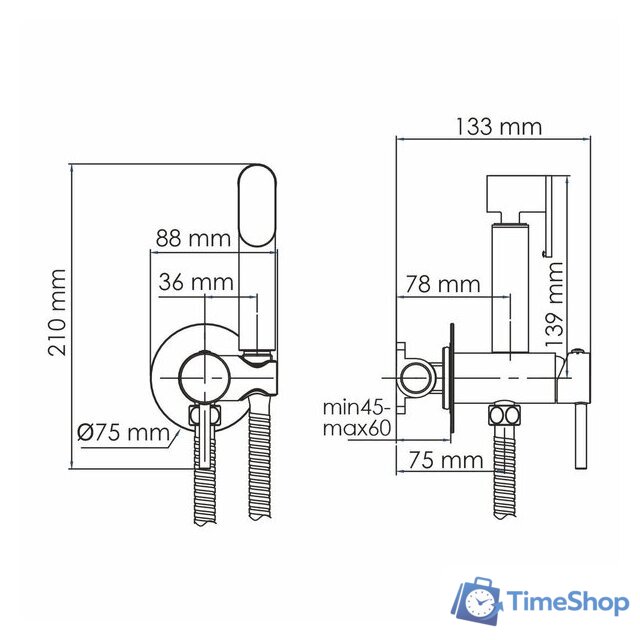 Гигиенический душ Wasserkraft A70538 - Изображение №6 — Интернет-магазин Time-Shop