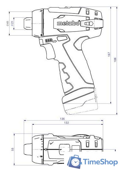 Дрель-шуруповерт Metabo PowerMaxx BS Basic 600984500 (с 2-мя АКБ, кейс) - Изображение №3 — Интернет-магазин Time-Shop