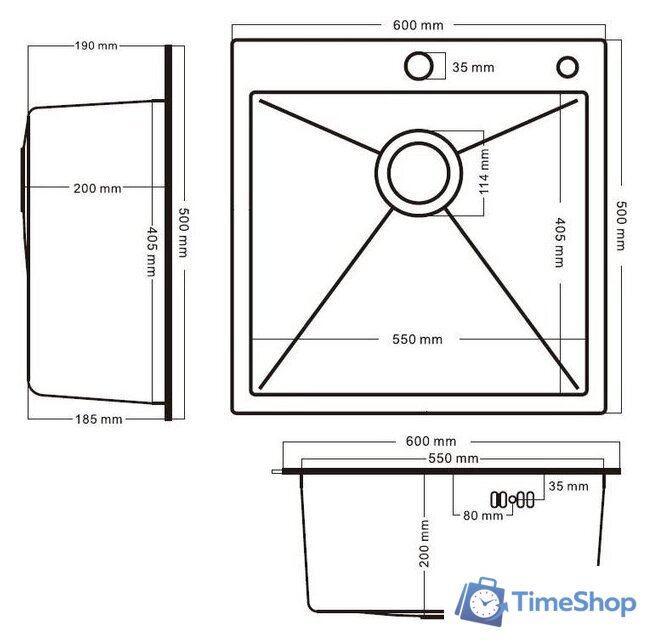Кухонная мойка Schtoff Best Premium Silver 6050 - Изображение №4 — Интернет-магазин Time-Shop