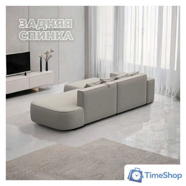 Угловой диван Лига диванов Лига-065 правый 129797 (рогожка Амур 02 бежевый) - Изображение №4 — Интернет-магазин Time-Shop