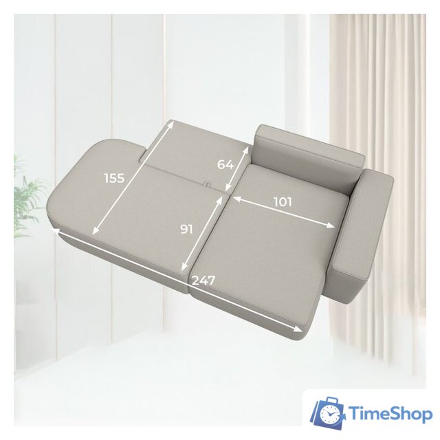 Угловой диван Лига диванов Лига-065 правый 129797 (рогожка Амур 02 бежевый) - Изображение №9 — Интернет-магазин Time-Shop