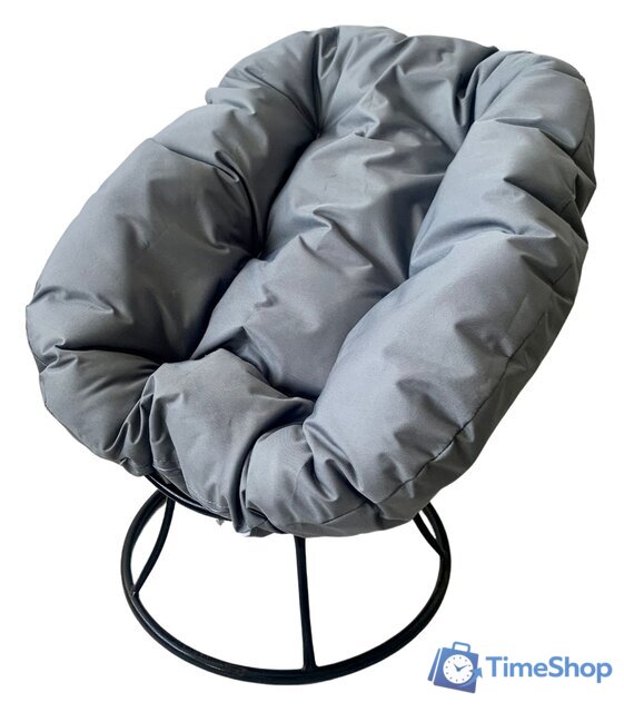 Кресло M-Group Пончик 12310409 без ротанга (черный/серая подушка) - Изображение №1 — Интернет-магазин Time-Shop