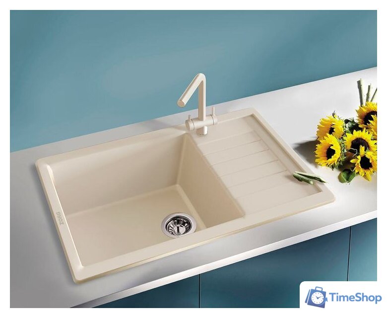 Кухонная мойка ZorG Dello 78 (слоновая кость) - Изображение №3 — Интернет-магазин Time-Shop