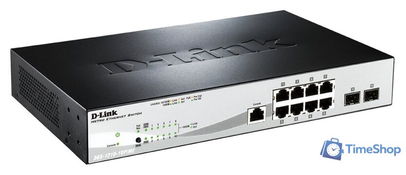 Управляемый коммутатор 2-го уровня D-Link DGS-1210-10P/ME/A1A - Изображение №2 — Интернет-магазин Time-Shop