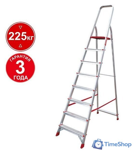 Лестница-стремянка Новая высота NV 311 алюминиевая профессиональная 8 ступеней - Изображение №1 — Интернет-магазин Time-Shop