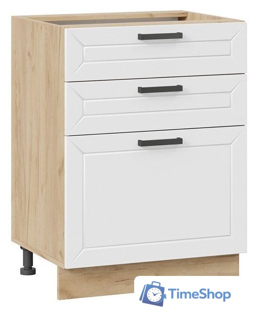 Шкаф напольный Трия Лорас 1Н6Я3 (дуб крафт золотой/холст белый) - Изображение №1 — Интернет-магазин Time-Shop