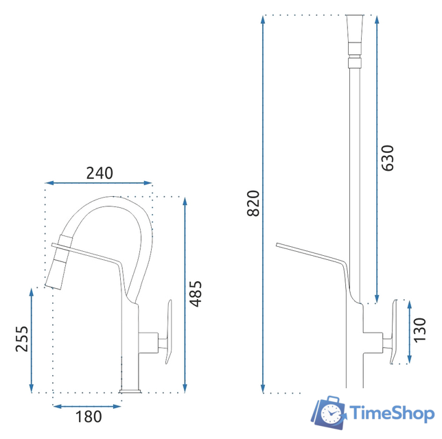 Смеситель Rea Castor REA-B6935 (черный матовый) - Изображение №3 — Интернет-магазин Time-Shop