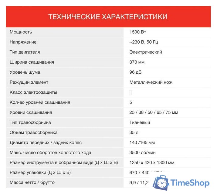 Газонокосилка StarWind ELM-1500 - Изображение №7 — Интернет-магазин Time-Shop