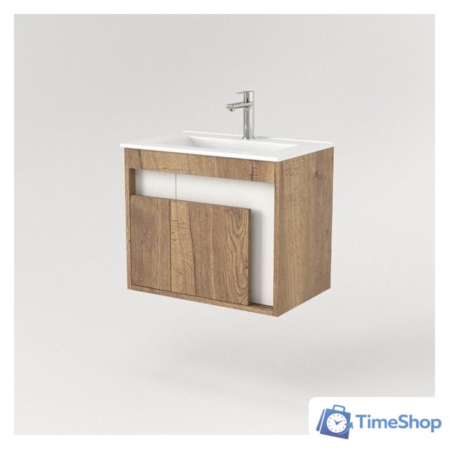  Дабер Тумба под умывальник 016 WeltWasser Deilbach 7517-60 Т16.6W.0.21 (дуб галифакс/белый) - Изображение №3 — Интернет-магазин Time-Shop