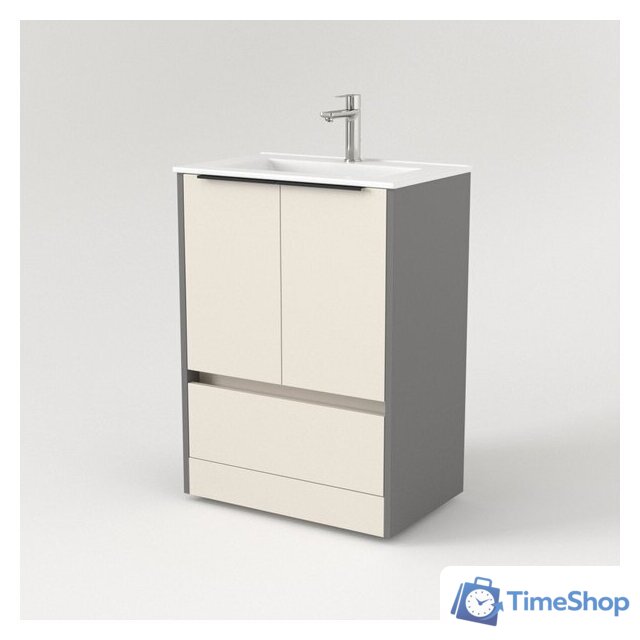  Дабер Тумба под умывальник 017 WeltWasser Deilbach 7517-70 Т17.7W.0.19Ч (бежевый/серый/ручка черная) - Изображение №2 — Интернет-магазин Time-Shop