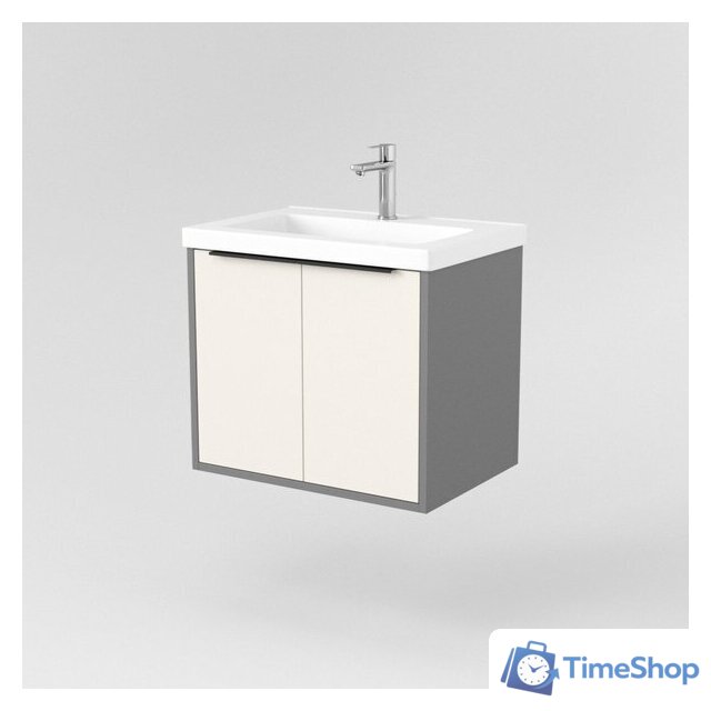  Дабер Тумба под умывальник 018 Тобага/Эридан 80 Т18.8Т.0.19Ч (бежевый/серый/ручка черная) - Изображение №2 — Интернет-магазин Time-Shop