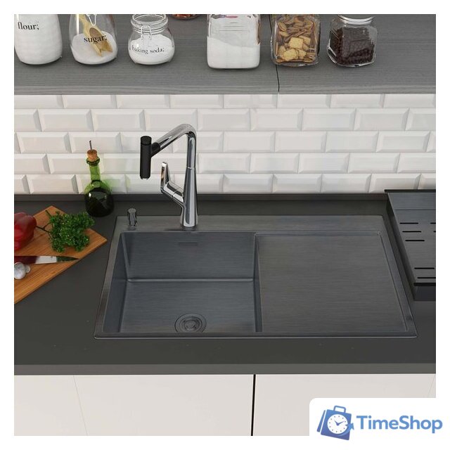Кухонная мойка Roxen Vespa 560230-70LB PVD графит (с коландером и дозатором) - Изображение №3 — Интернет-магазин Time-Shop