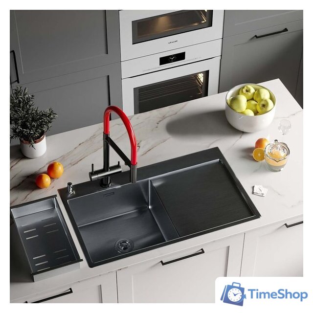 Кухонная мойка Roxen Vespa 560230-70LB PVD графит (с коландером и дозатором) - Изображение №2 — Интернет-магазин Time-Shop
