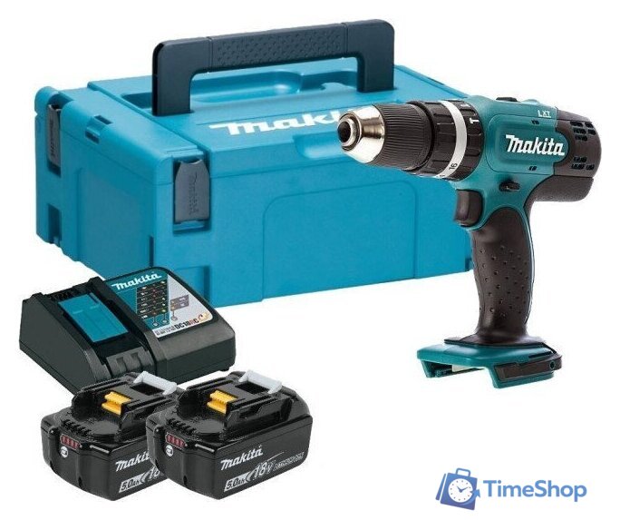 Ударная дрель-шуруповерт Makita DHP453RTJ (с 2-мя АКБ, кейс) - Изображение №1 — Интернет-магазин Time-Shop