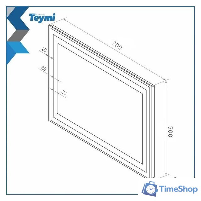  Teymi Зеркало Hanna 70x50 T20250 (подсветка) - Изображение №12 — Интернет-магазин Time-Shop