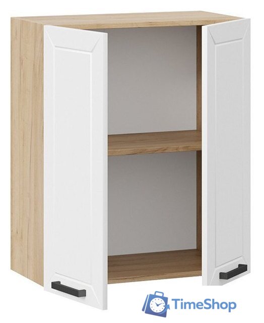 Шкаф навесной Трия Лорас 1В6 (дуб крафт золотой/холст белый) - Изображение №2 — Интернет-магазин Time-Shop