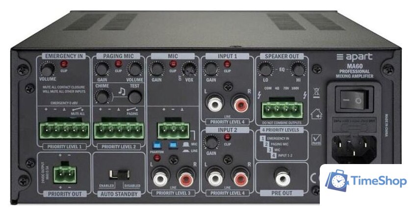 Трансляционный усилитель Apart Audio MA60 - Изображение №2 — Интернет-магазин Time-Shop