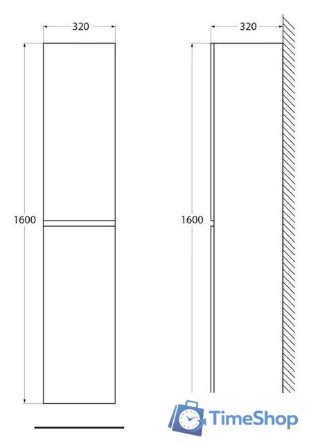  BelBagno Шкаф-пенал Albano-1600-2A-SC-BL-P - Изображение №4 — Интернет-магазин Time-Shop