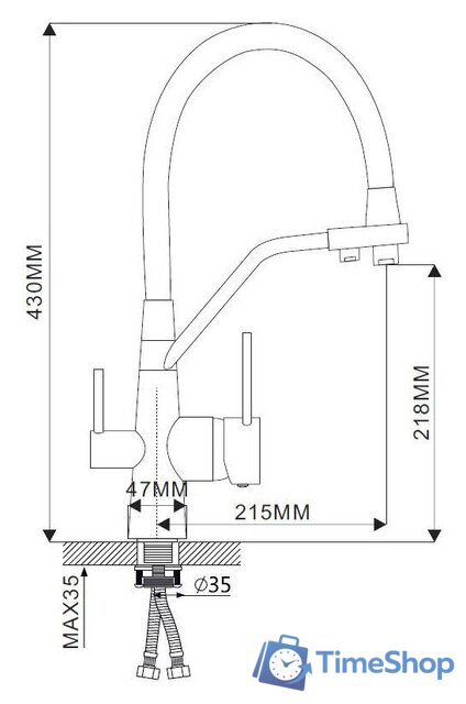 Смеситель Ekko EM4460-27 - Изображение №2 — Интернет-магазин Time-Shop