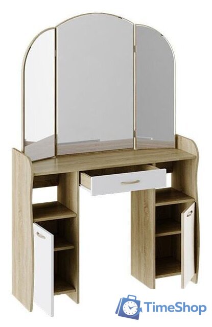 Туалетный столик с зеркалом Трия София Т2 (дуб сонома/белый) - Изображение №2 — Интернет-магазин Time-Shop