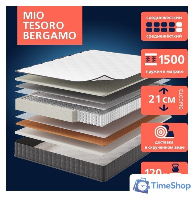 Матрас Mio Tesoro Bergamo 140x200 (джерси трикотаж) - Изображение №1 — Интернет-магазин Time-Shop