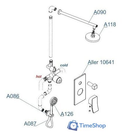 Душевая система  Wasserkraft A16190 - Изображение №7 — Интернет-магазин Time-Shop