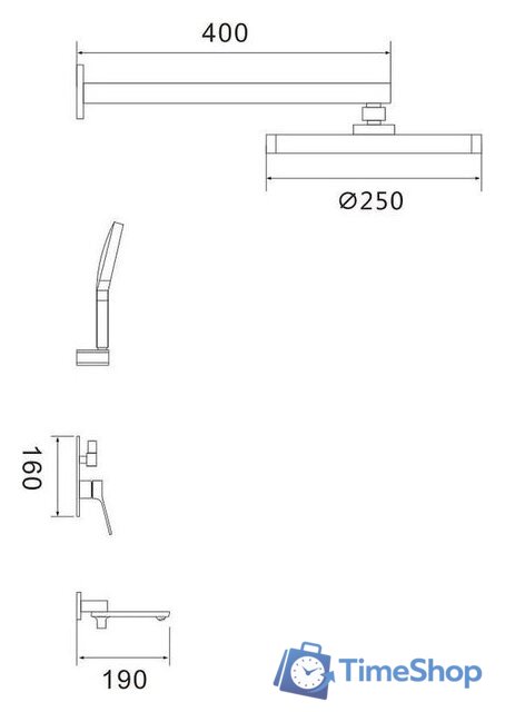 Душевая система  Shevanik S4335C - Изображение №2 — Интернет-магазин Time-Shop