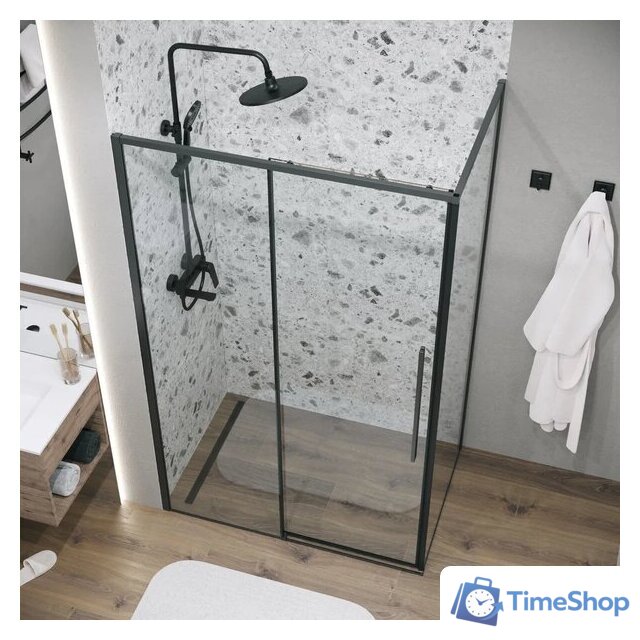 Душевой уголок Grossman Galaxy 120х100х195 120.K33.01.1210.21.00 (черный матовый/прозрачное стекло) - Изображение №9 — Интернет-магазин Time-Shop